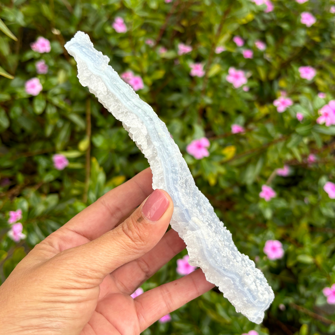 Blue Lace Agate Etched Cluster Specimen
