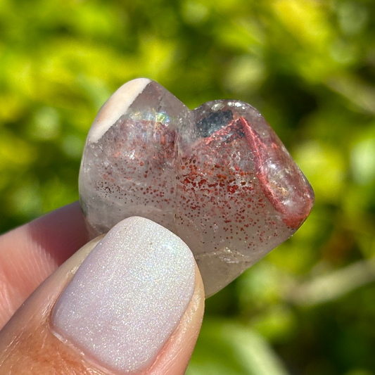 Ishuko Red Hematite Phantom Quartz Point - Polished