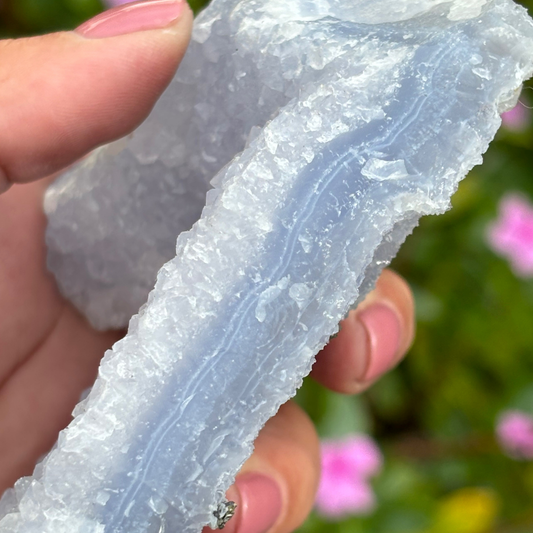 Blue Lace Agate Etched Cluster Specimen