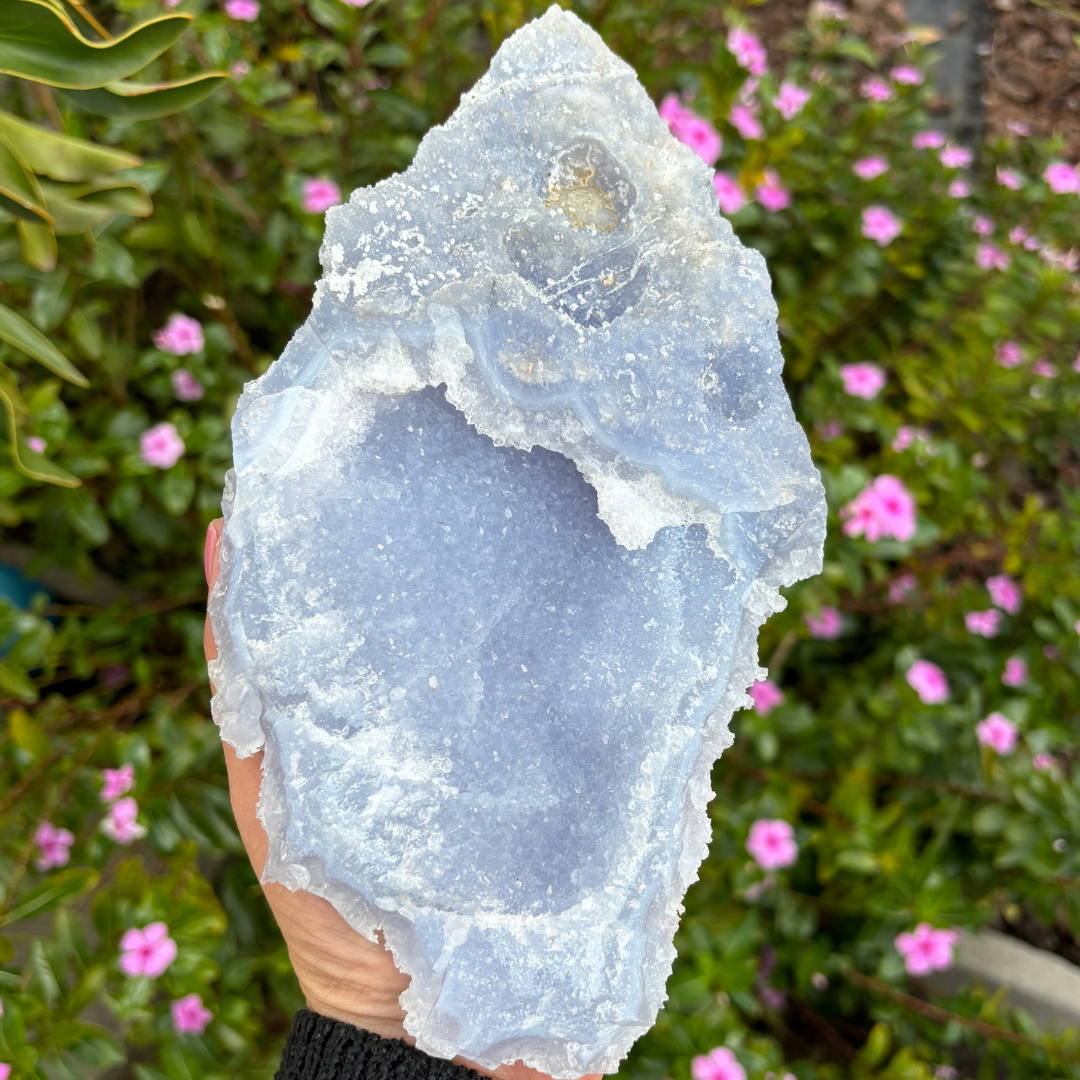Blue Lace Agate Etched Cluster Specimen