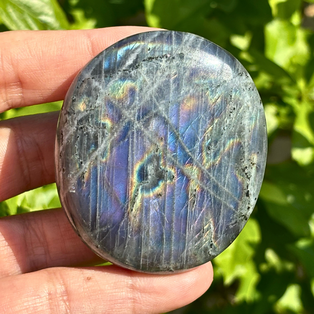 Labradorite Purple Blue Palm Stone