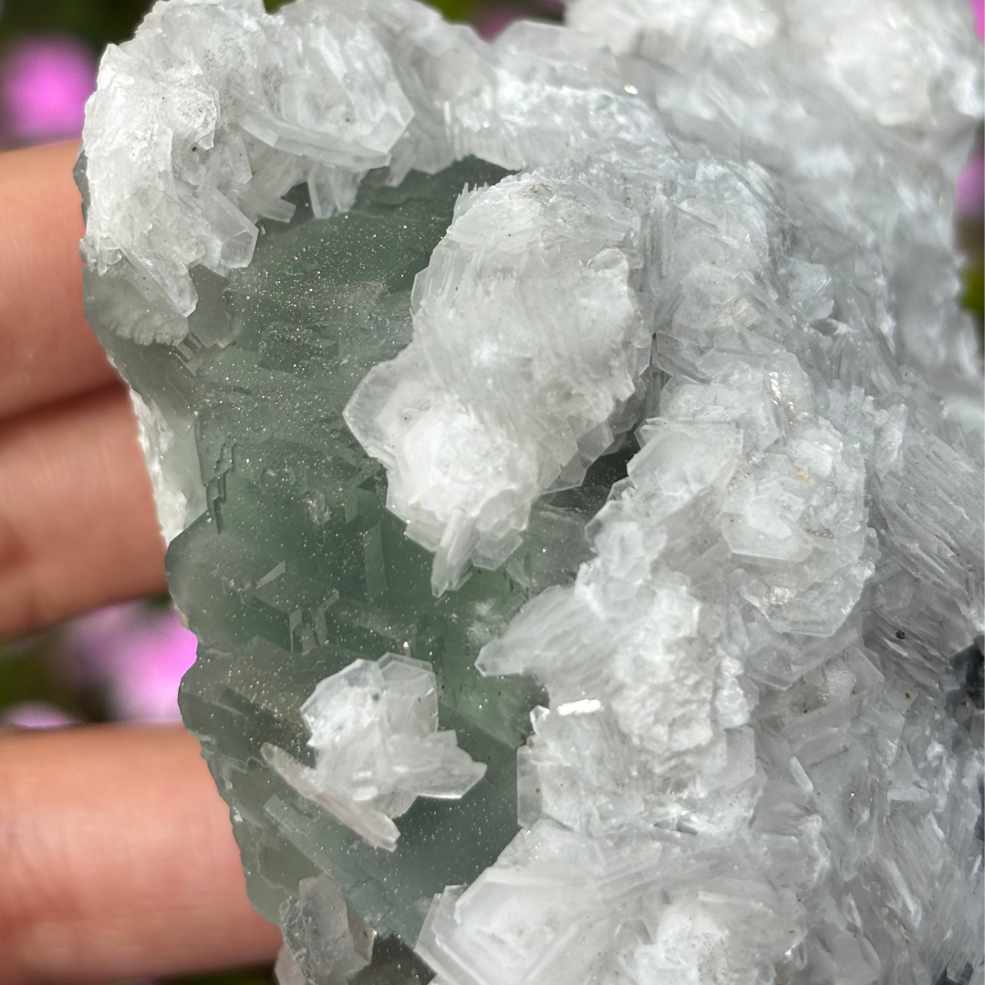 Sugar Fluorite with Calcite Specimen