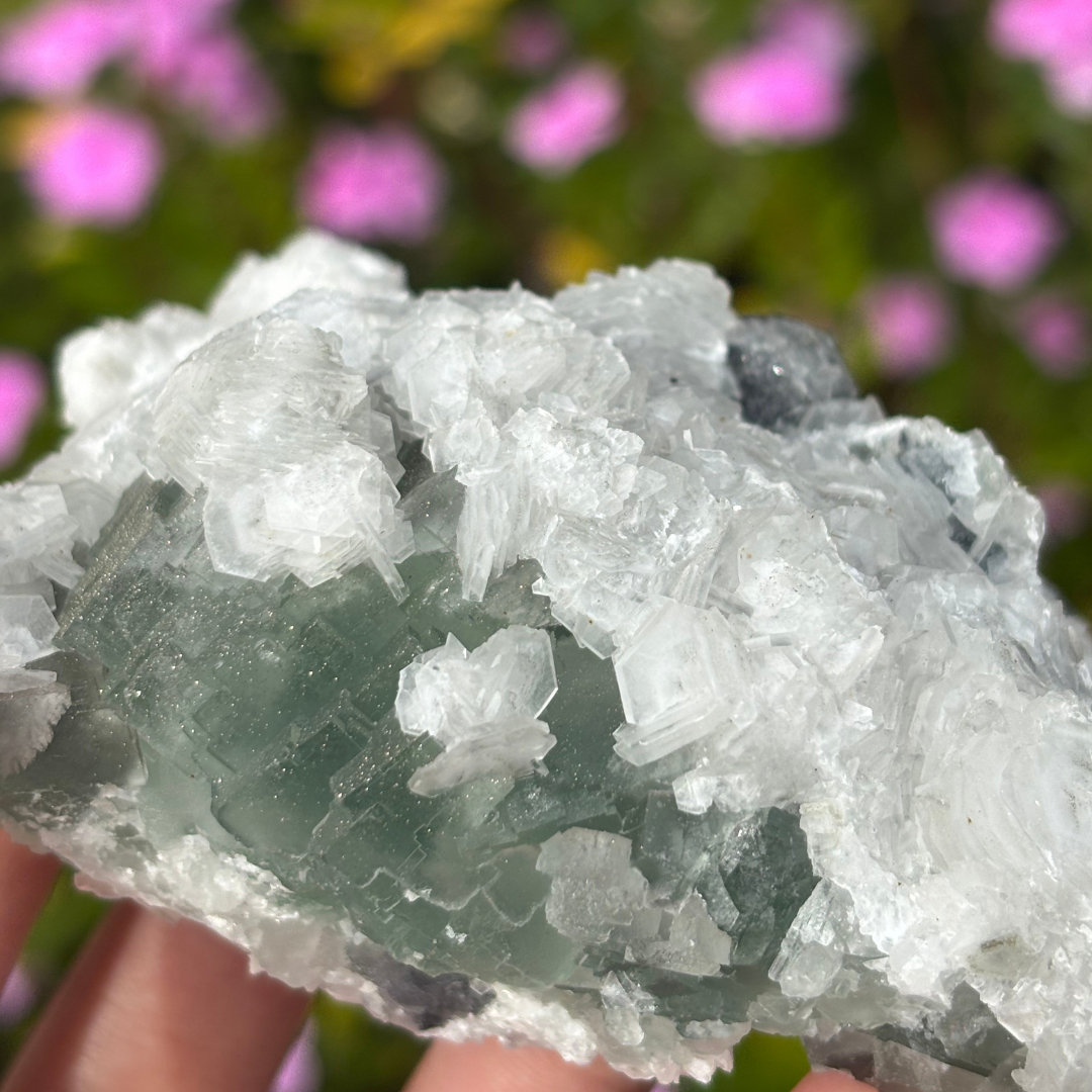 Sugar Fluorite with Calcite Specimen