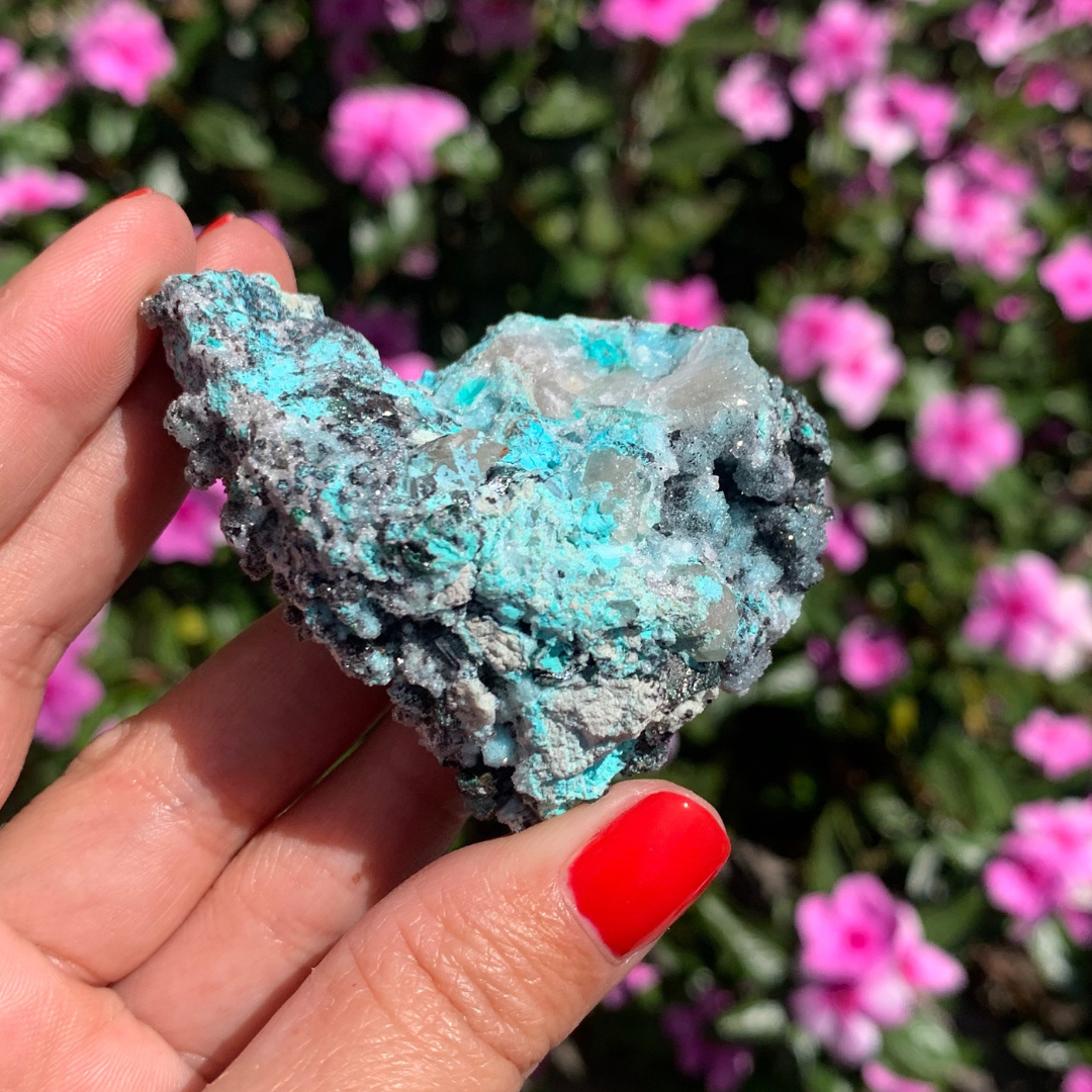 Chrysocolla Drusy with Malachite Specimen