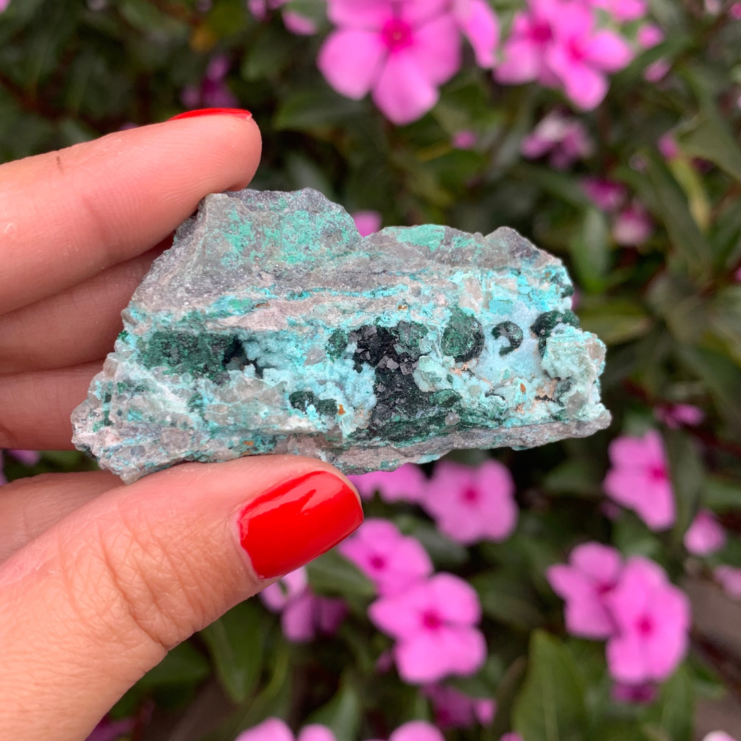 Chrysocolla Drusy with Malachite Specimen