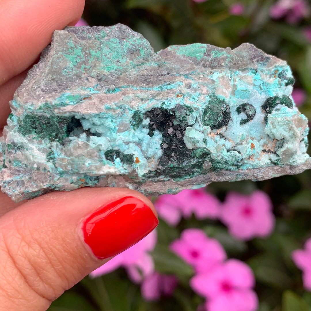Chrysocolla Drusy with Malachite Specimen