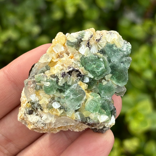 Green Fluorite, Schorl & Muscovite Specimen