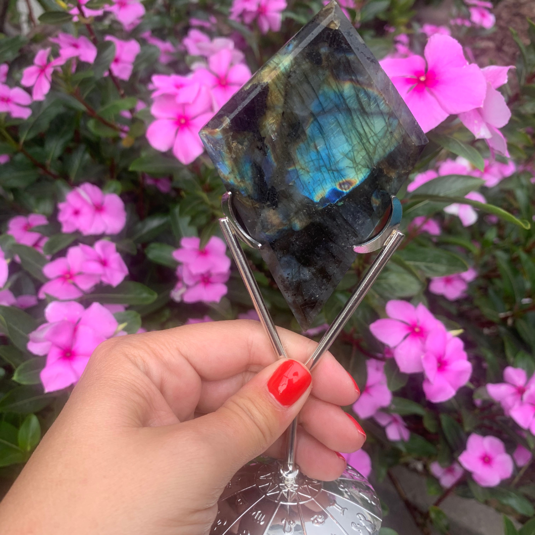 Labradorite Polished Rhomboid with Stand