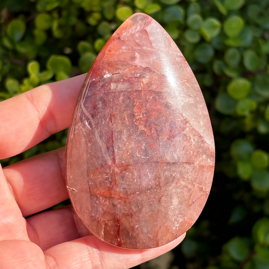 Red Hematoid Quartz Polished Teardrop