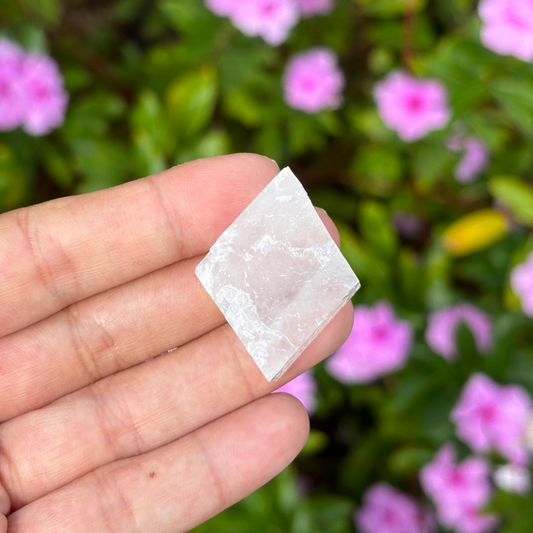 White Calcite Natural Rhombohedral Specimen