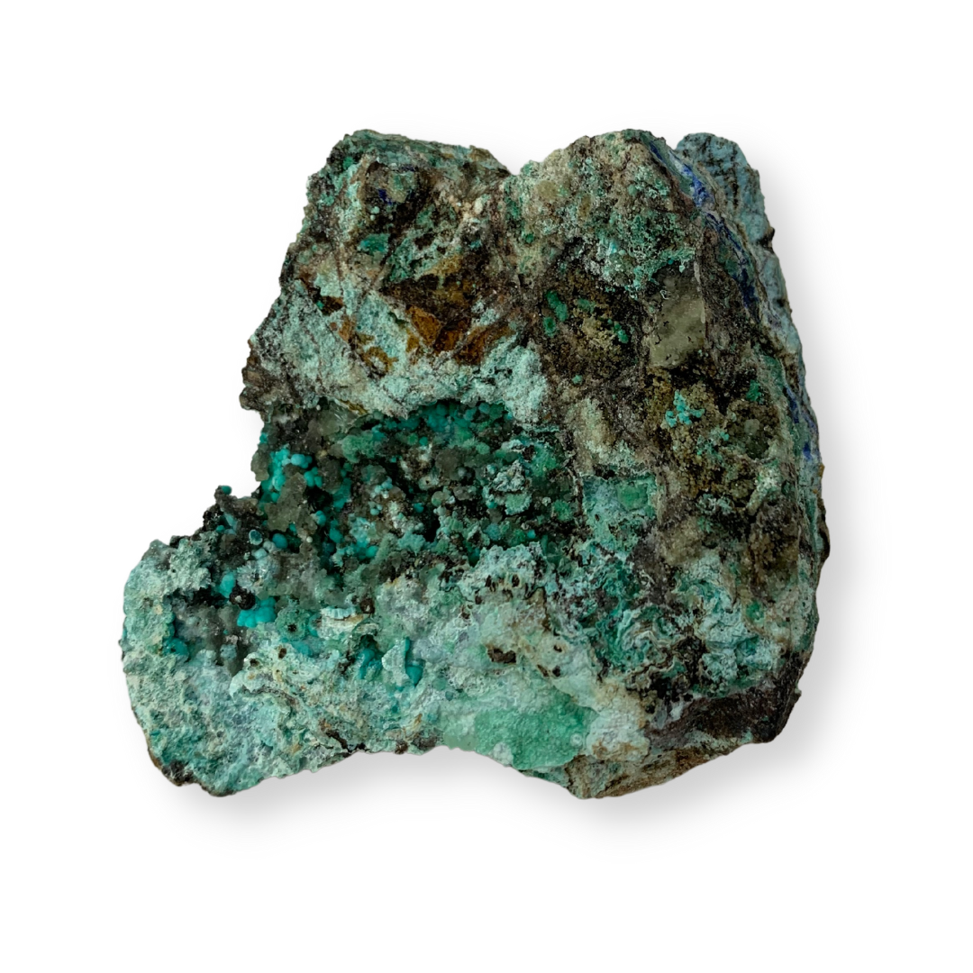 Gibsite, Malachite, Calcite & Rosasite Specimen