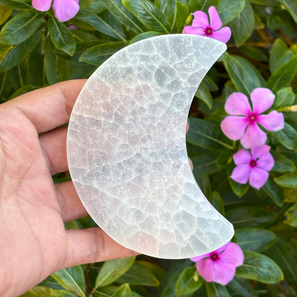Selenite Crescent Moon Charging Plate