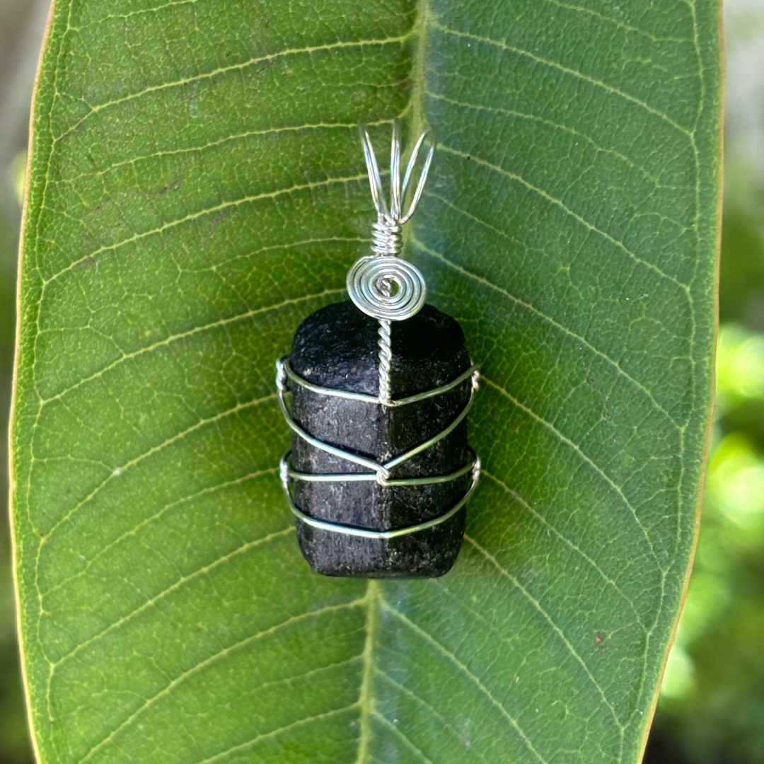 Black Tourmaline Wrapped Pendant