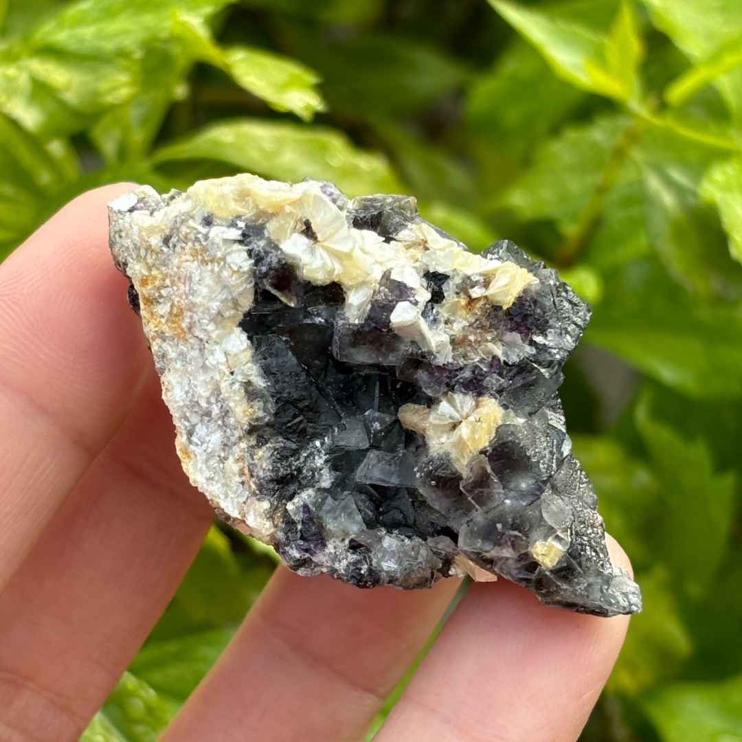 Green Purple Fluorite, Schorl & Muscovite Specimen