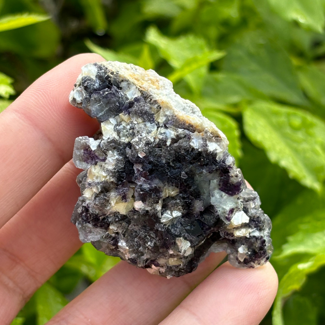 Green Purple Fluorite, Schorl & Muscovite Specimen