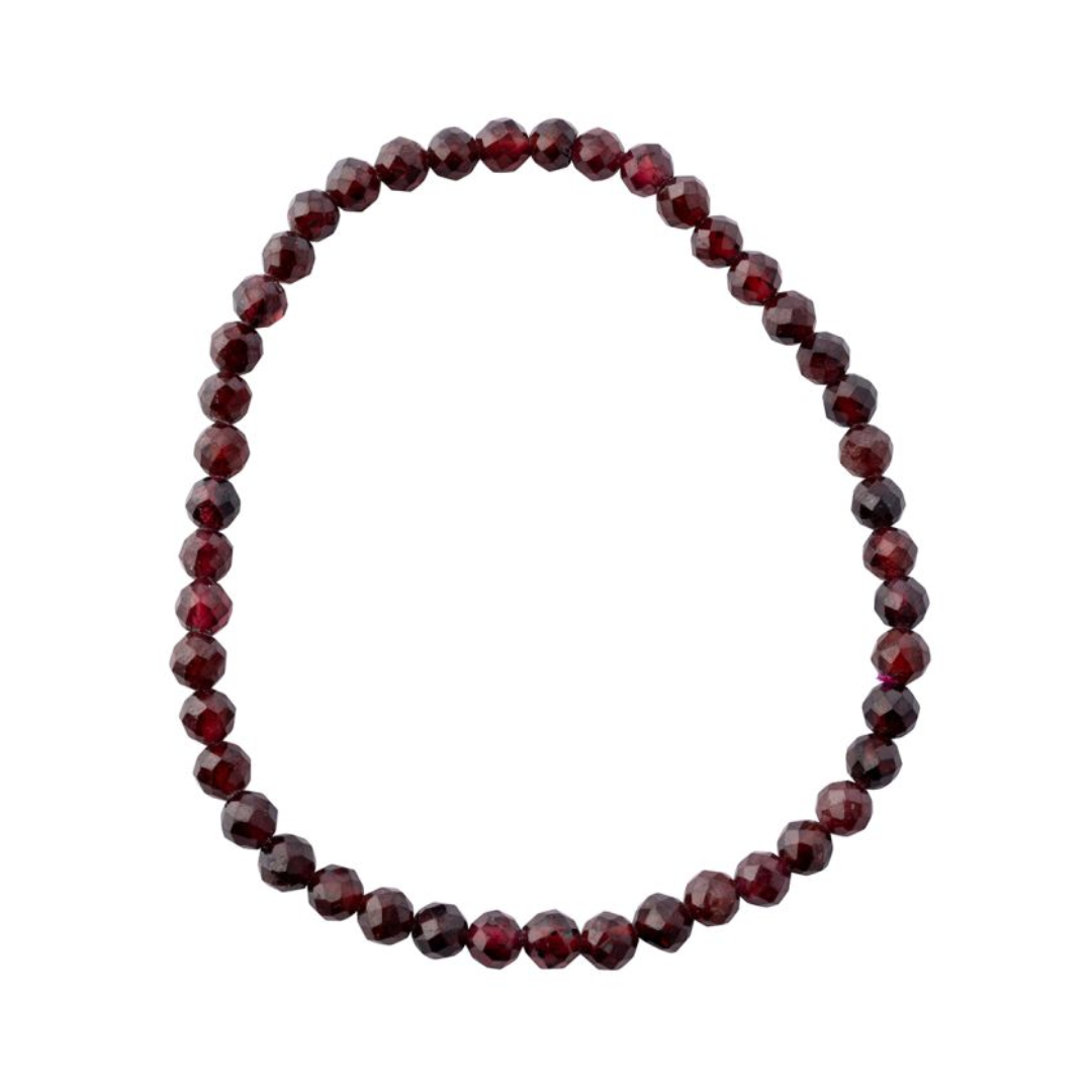 Garnet Faceted Bead Bracelet 4mm
