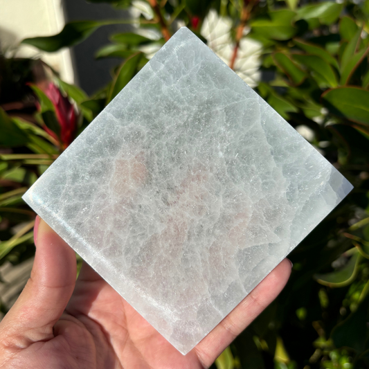 Selenite Square Charging Plate - 10cm