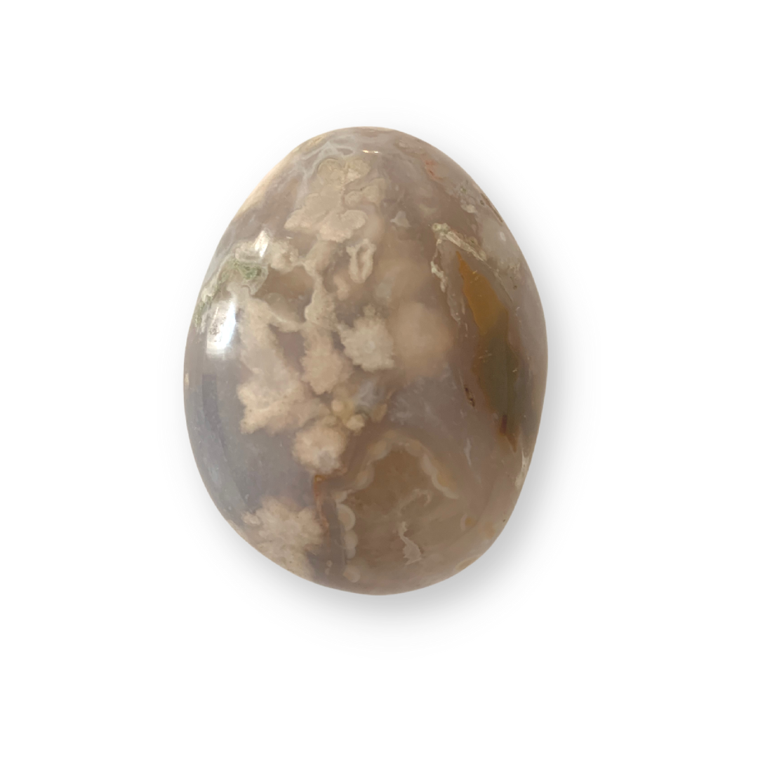 Flower Agate Polished Palm Stone 157g