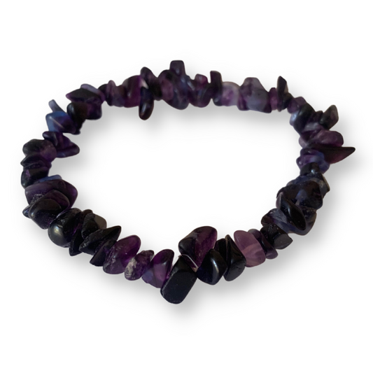 Rainbow Fluorite Dark Chip Bracelet
