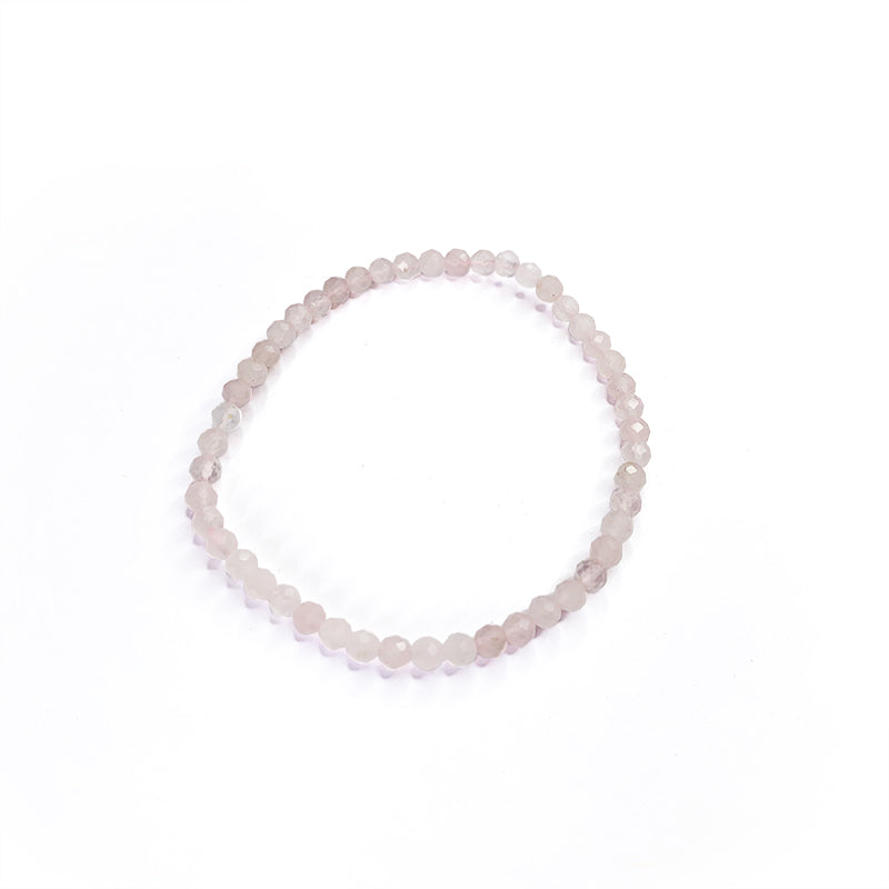 Rose Quartz Faceted Bead Bracelet 4mm