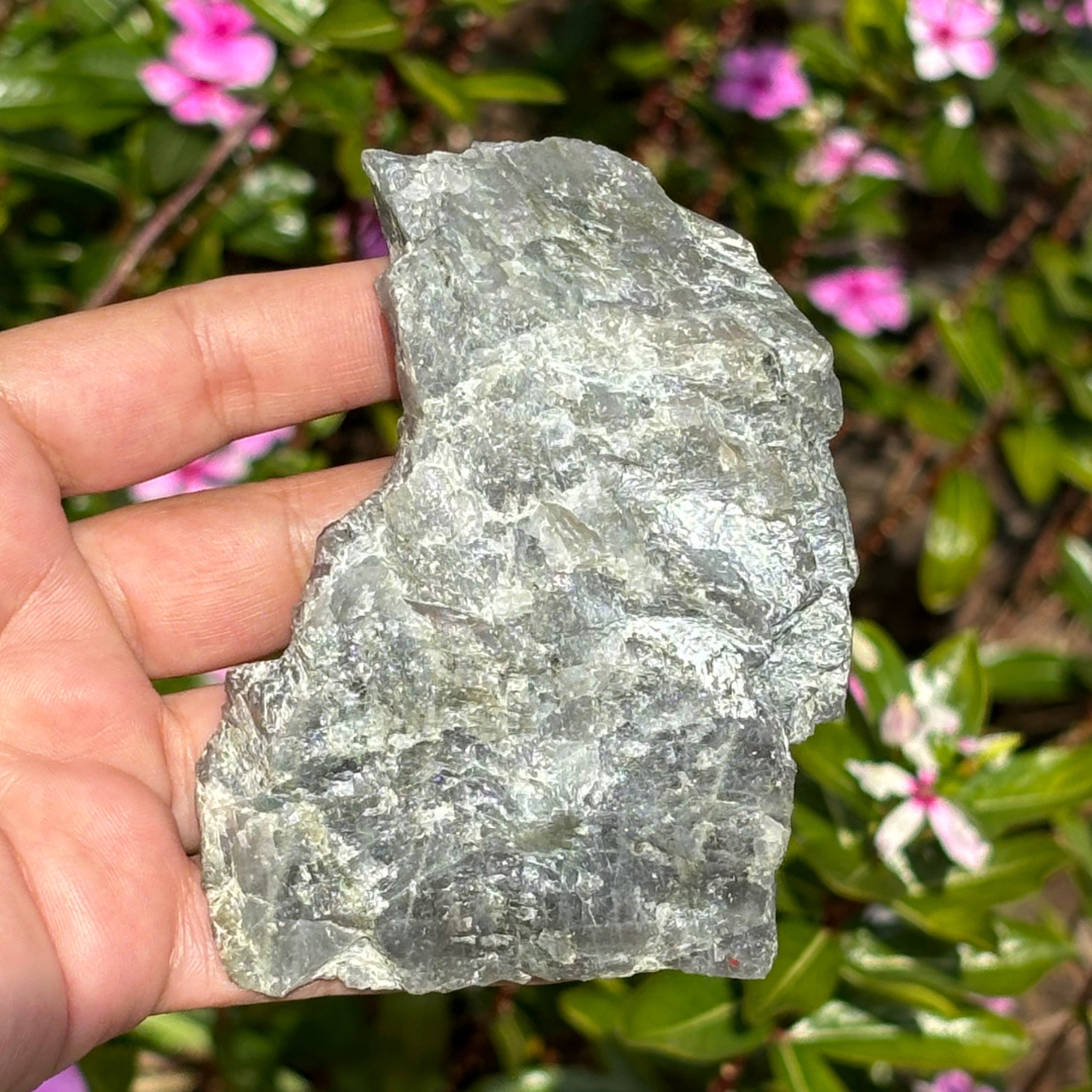 Labradorite Purple Half Polished Piece
