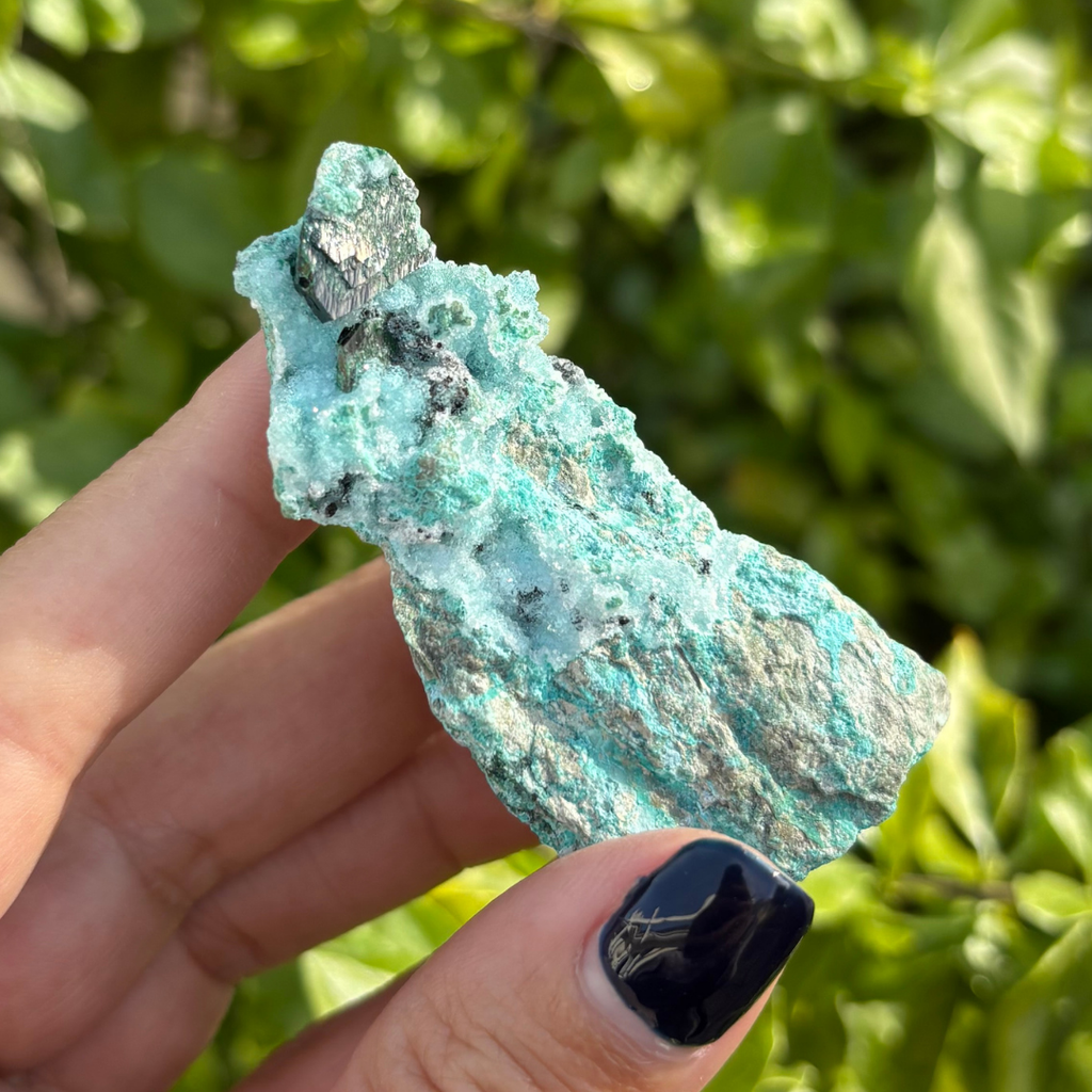 Chrysocolla Drusy with Malachite Specimen