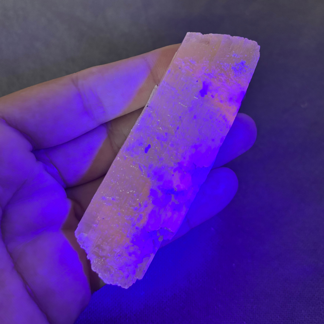 Golden Selenite (UV Reactive) - Morocco