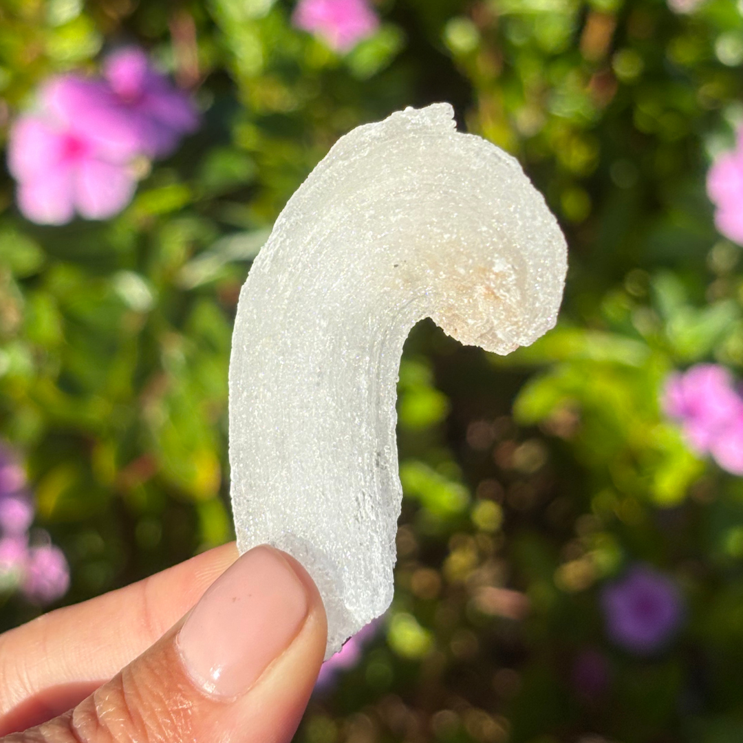 Curved Gypsum Selenite - Super Sparkly (UV Reactive)