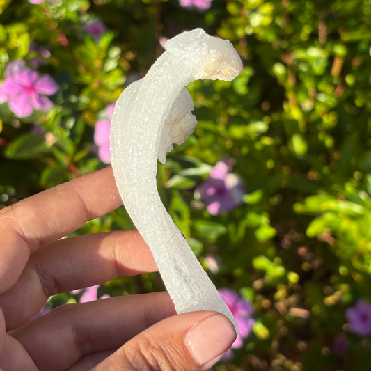 Curved Gypsum Selenite - Super Sparkly (UV Reactive)