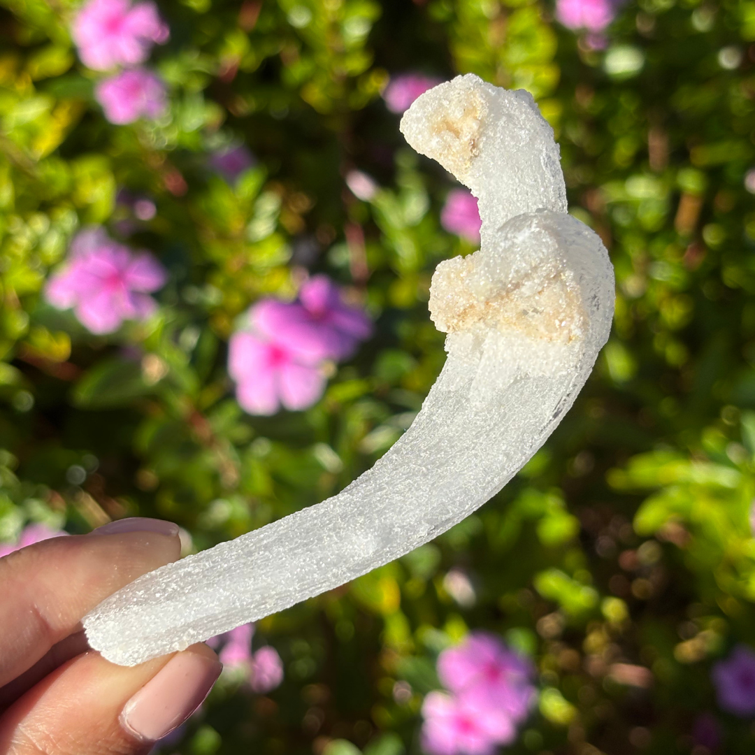 Curved Gypsum Selenite - Super Sparkly (UV Reactive)