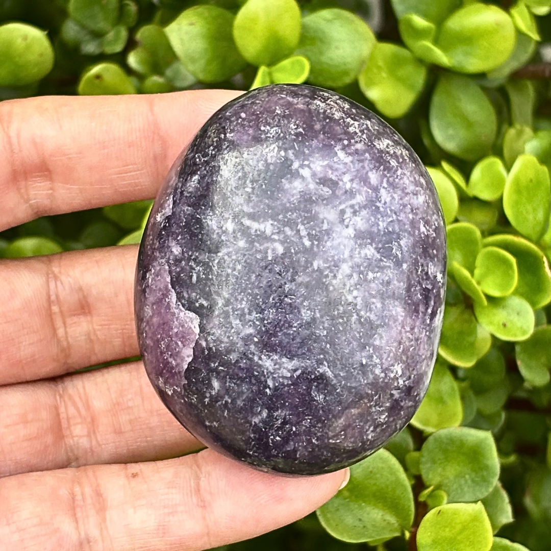 Lepidolite Palm Stone - Large