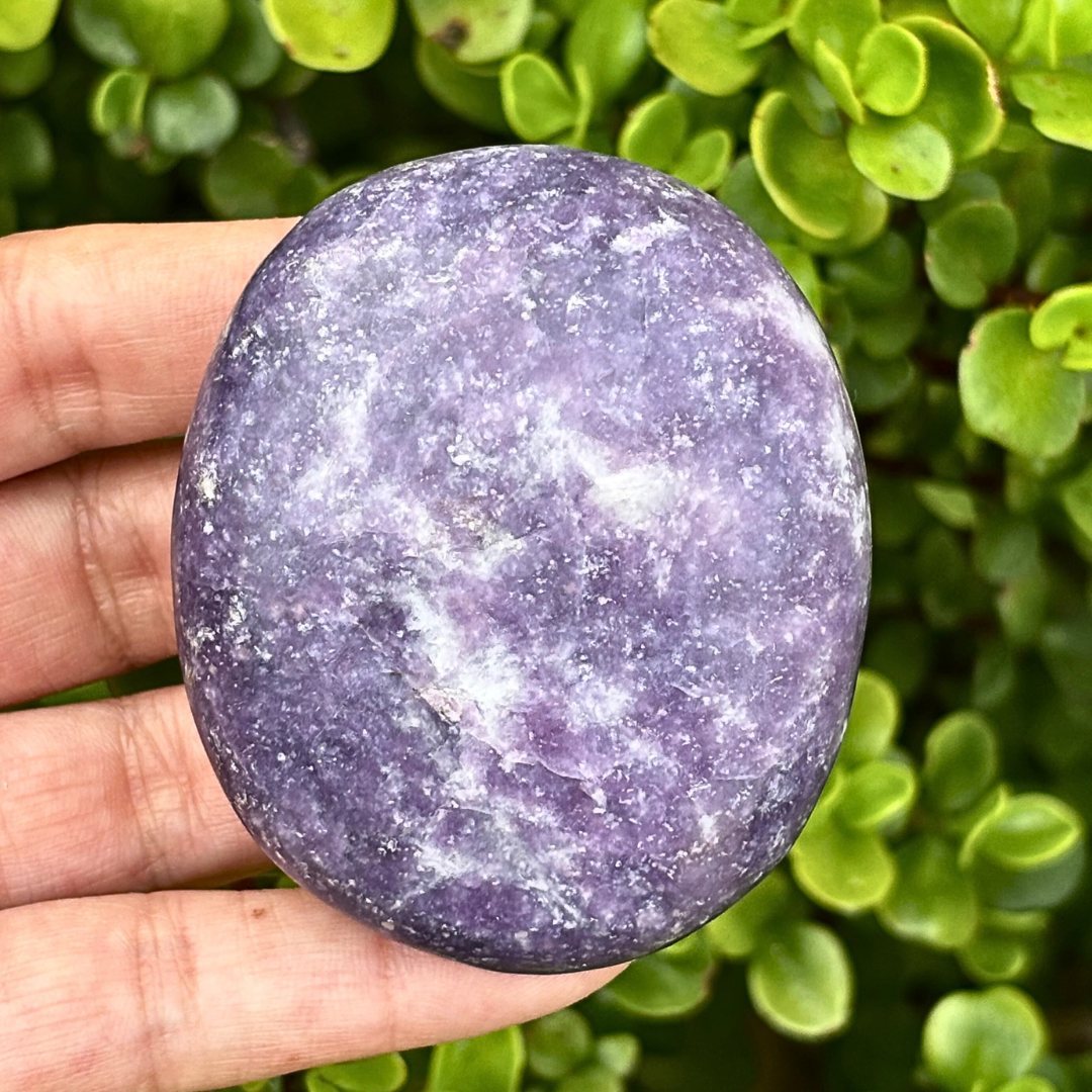 Lepidolite Palm Stone - Large