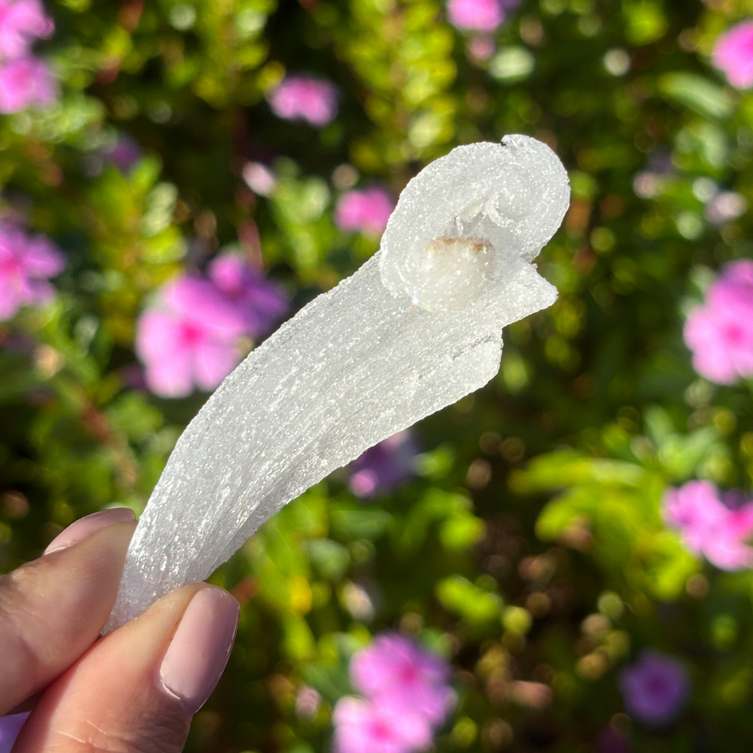 Curved Gypsum Selenite - Super Sparkly (UV Reactive)