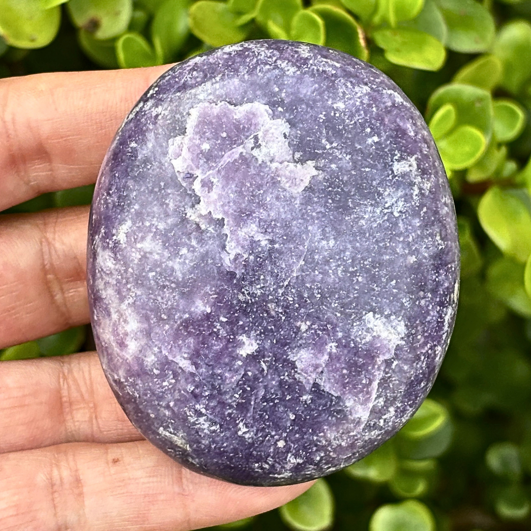 Lepidolite Palm Stone - Large
