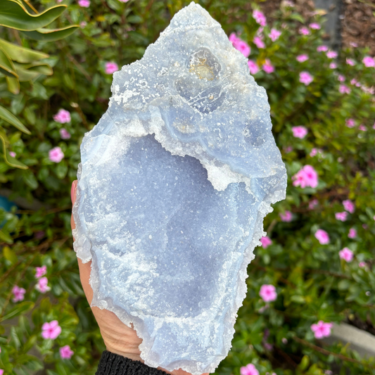 Blue Lace Agate Etched Cluster Specimen