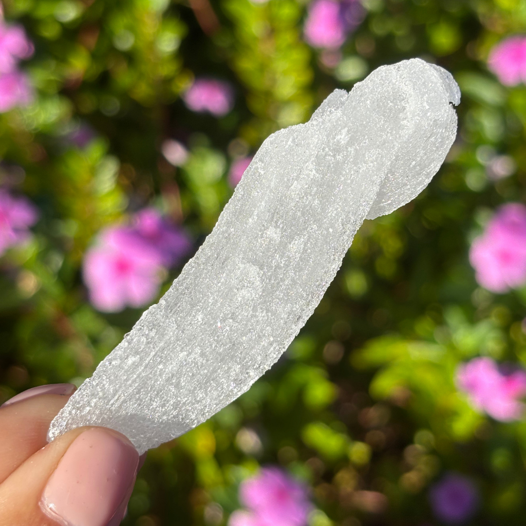 Curved Gypsum Selenite - Super Sparkly (UV Reactive)