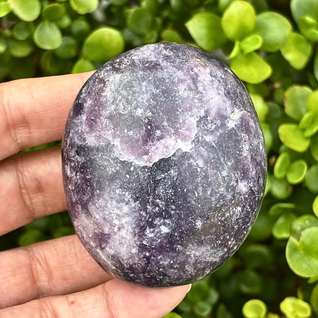 Lepidolite Palm Stone - Large