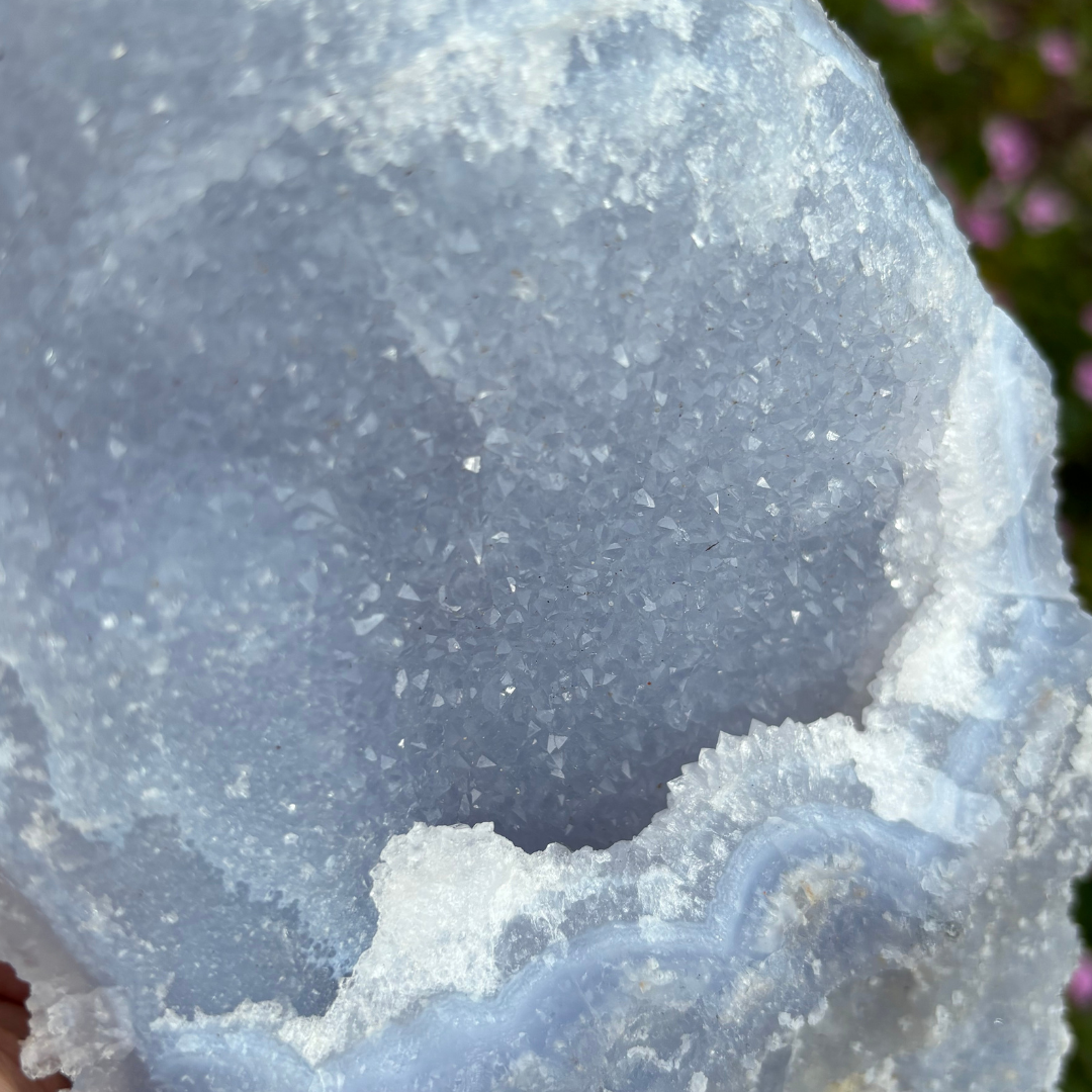 Blue Lace Agate Etched Cluster Specimen
