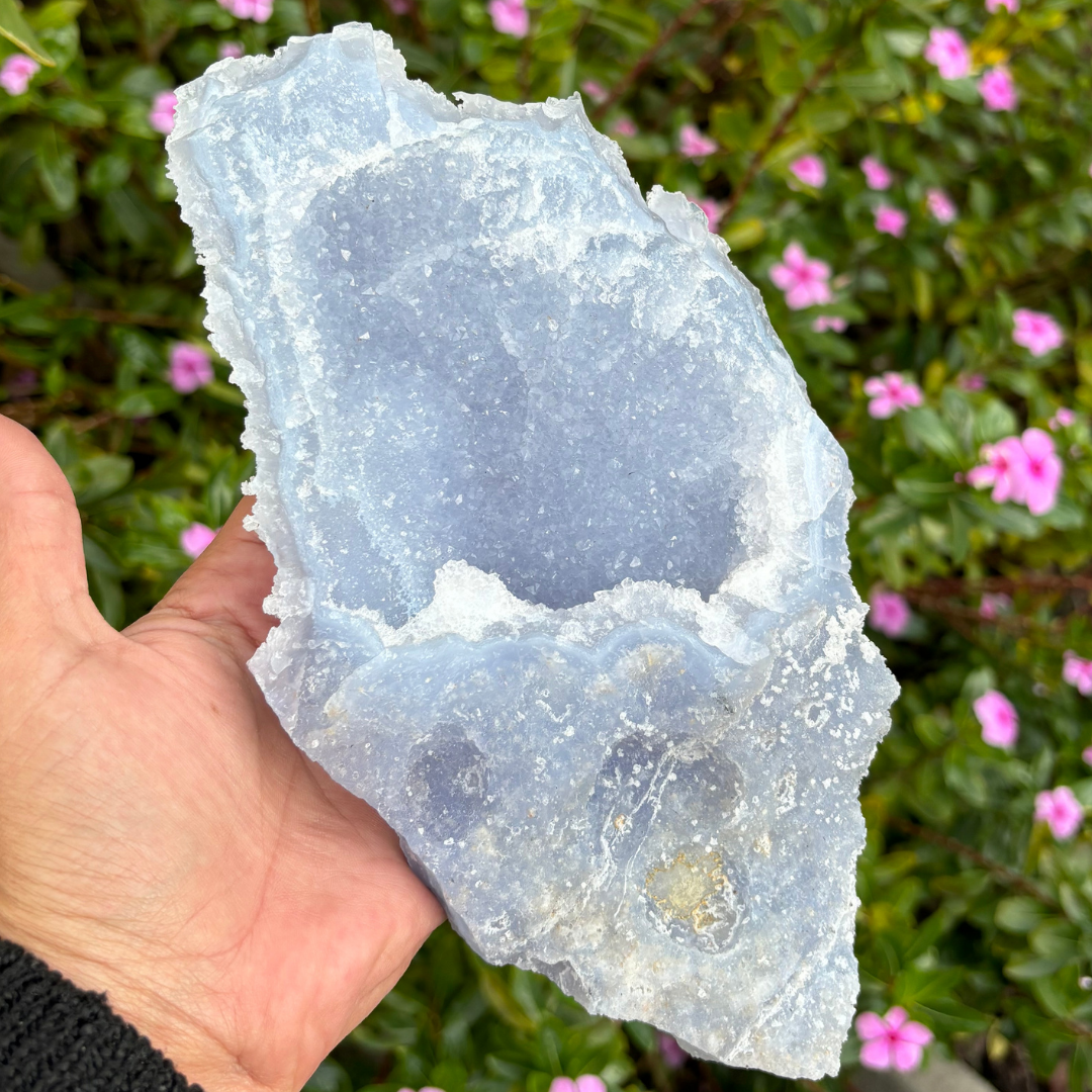 Blue Lace Agate Etched Cluster Specimen