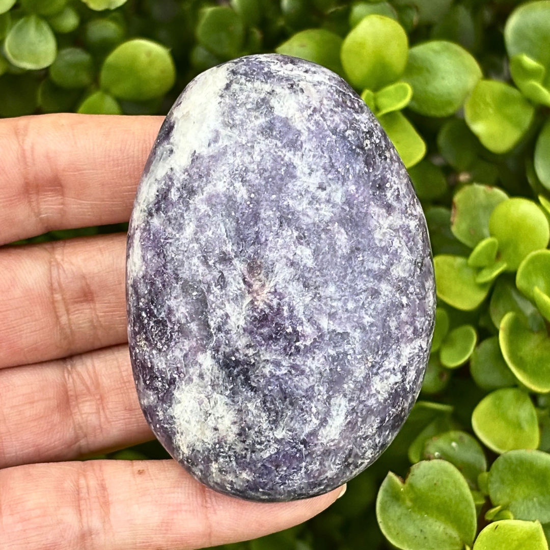 Lepidolite Palm Stone - Large