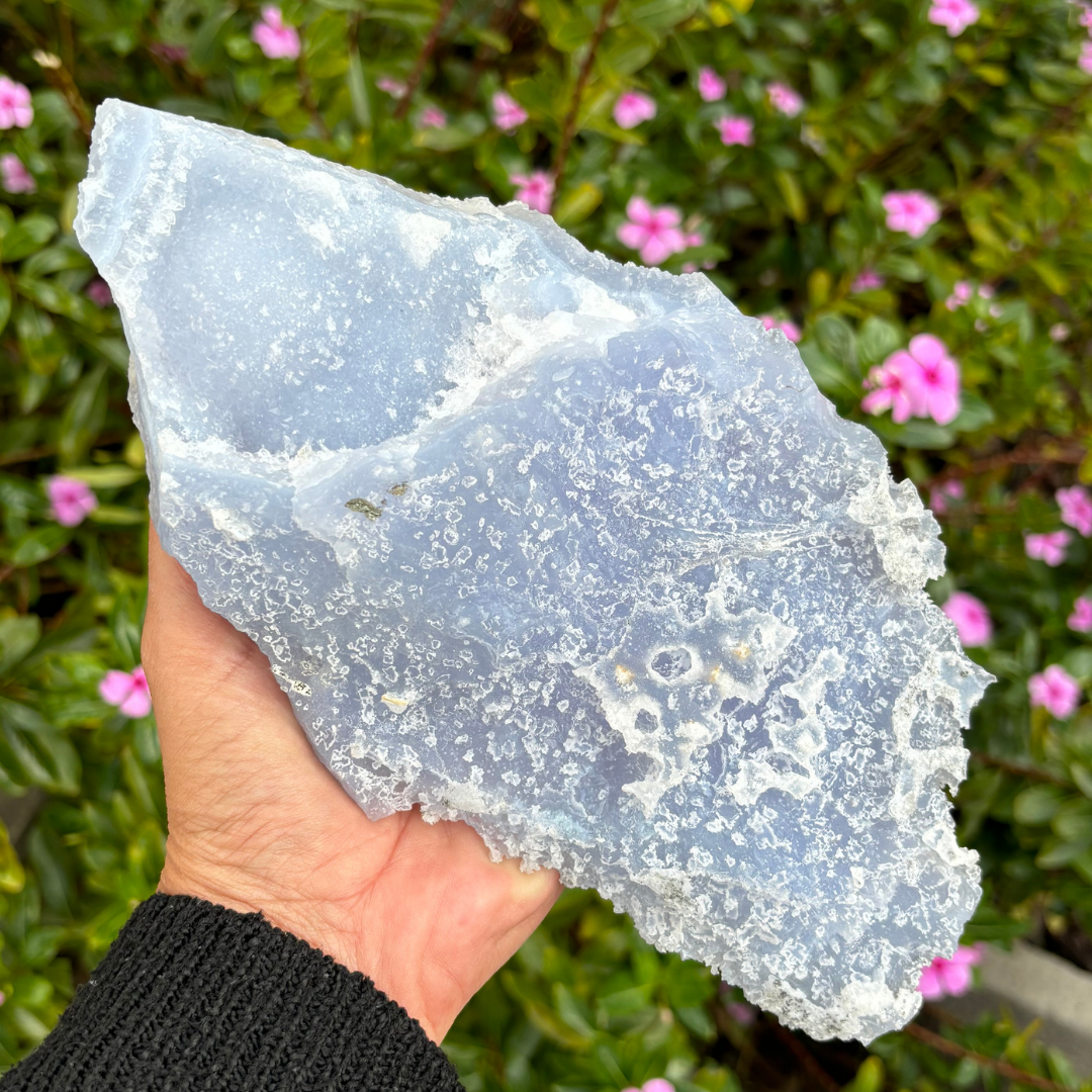 Blue Lace Agate Etched Cluster Specimen