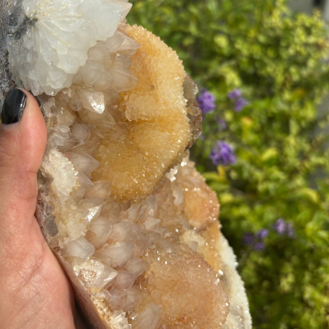 White & Yellow Quartz Cluster with Green Fluorite - 2.4 kg's