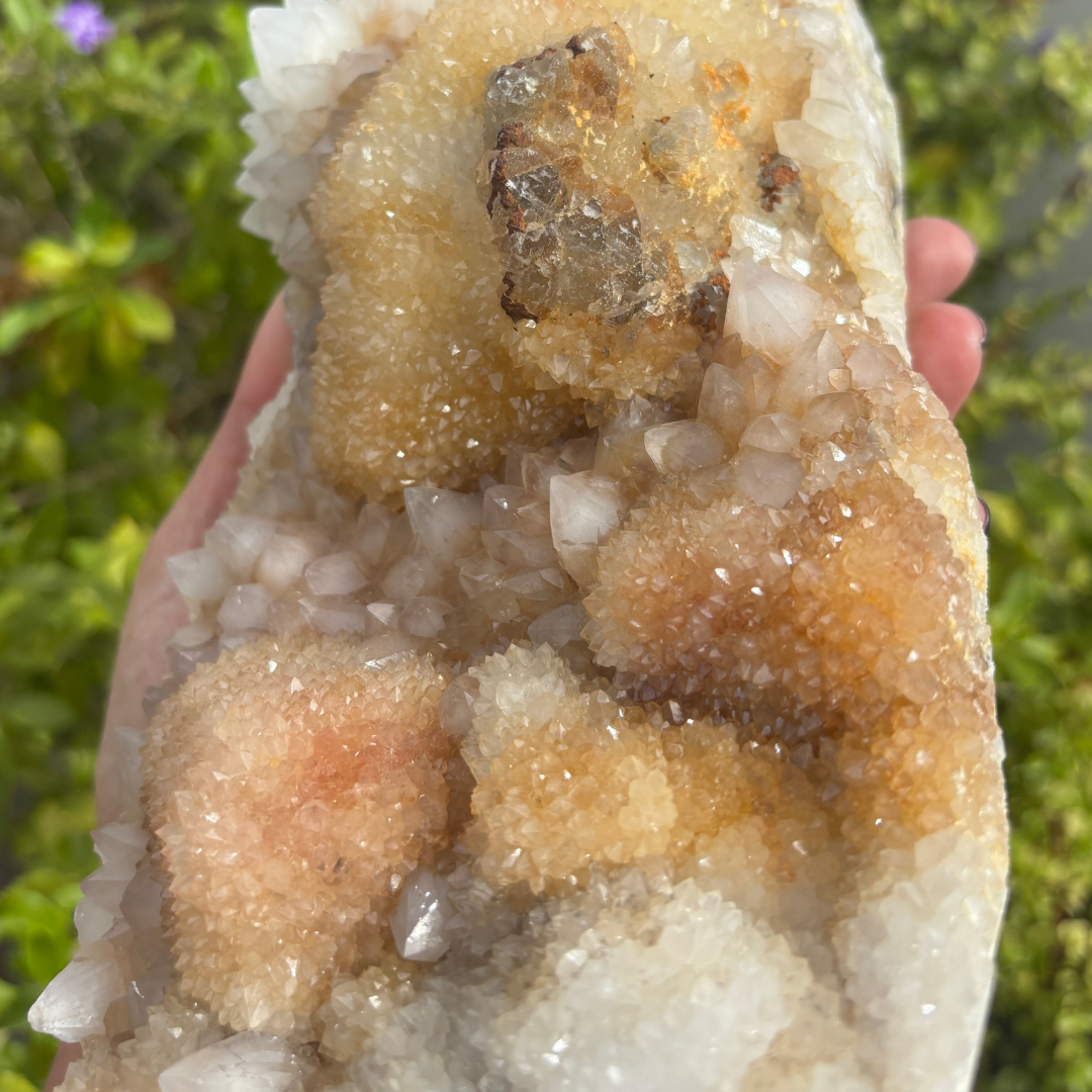 White & Yellow Quartz Cluster with Green Fluorite - 2.4 kg's