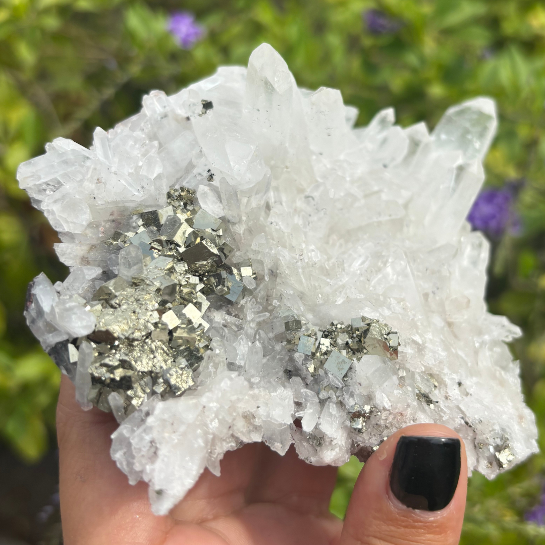 Quartz Cluster with Pyrite