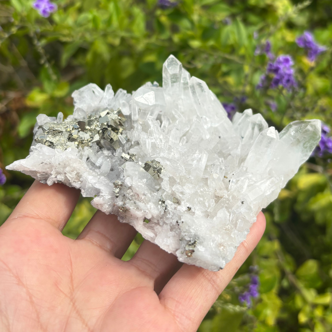 Quartz Cluster with Pyrite