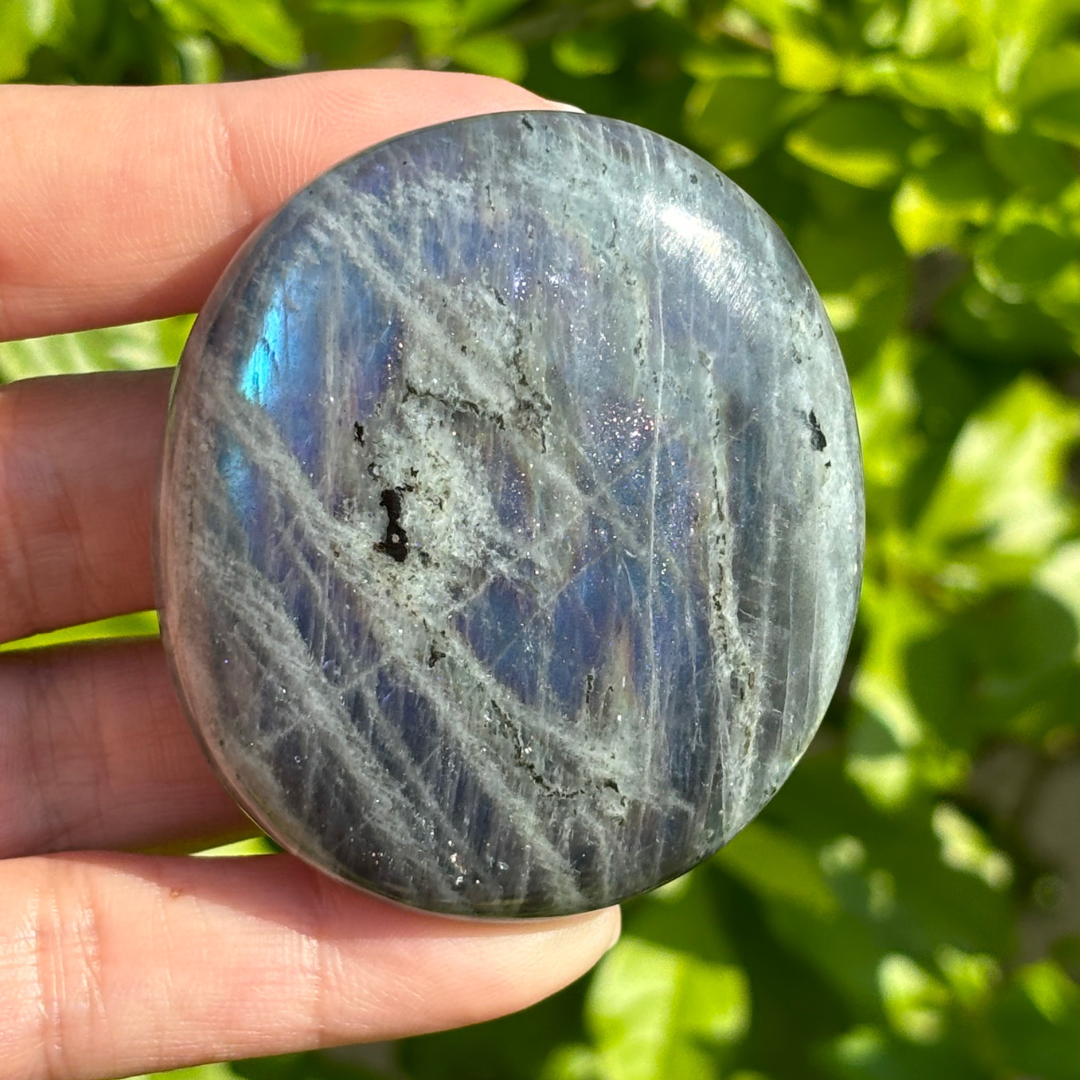 Labradorite Purple Blue Palm Stone