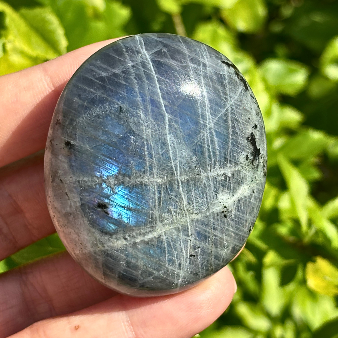 Labradorite Purple Blue Palm Stone