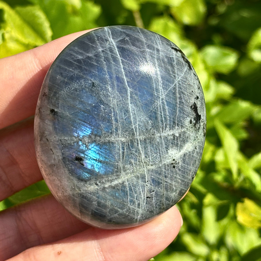 Labradorite Purple Blue Palm Stone