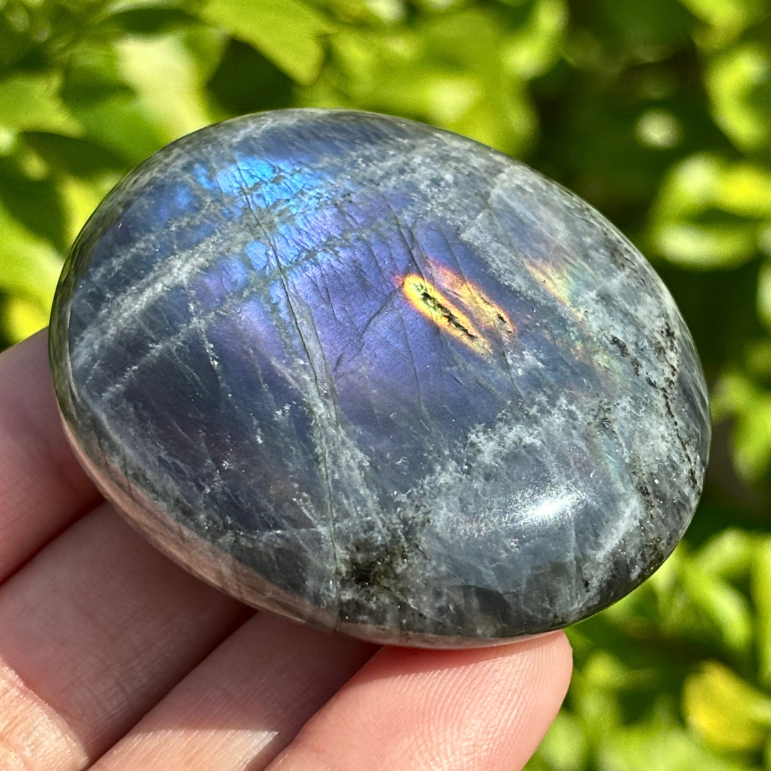 Labradorite Purple Blue Palm Stone