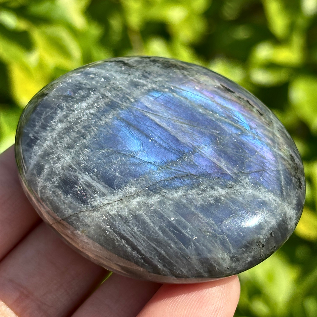 Labradorite Purple Blue Palm Stone